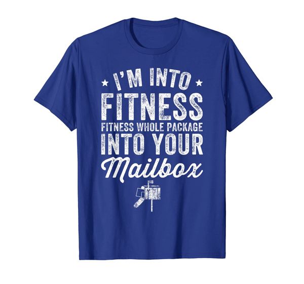 

i'm into fitness whole package into mailbox t-shirt postman, White;black