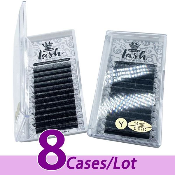 

false eyelashes 8pcs/lot sell 8-15mm length yy volume eyelash extensions premium mink individual extension vegan supplies