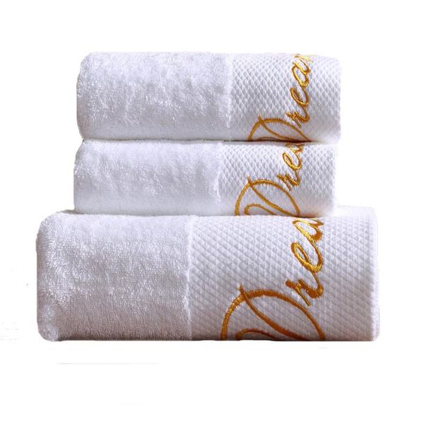 

towel luxury cotton white 3pcs bath set embroidered beach el sets