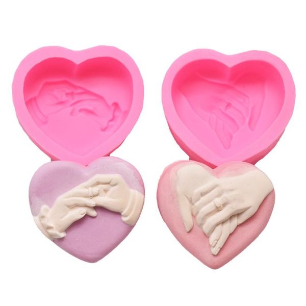 

craft tools 3d heart shape hand in silicone soap molds plaster mold handmade diy mould fondant cake decoration