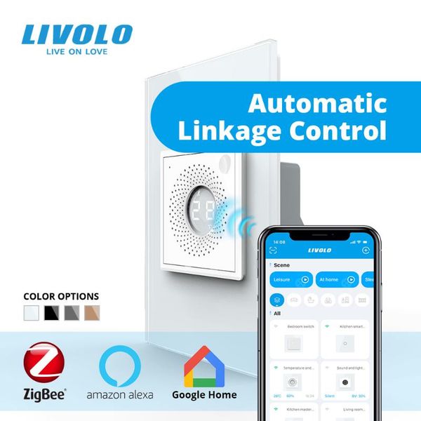 

smart home control livolo us standard temperature humidity inductio sensor,wifi wireless control, real-ti meonitoring interior,caring butle
