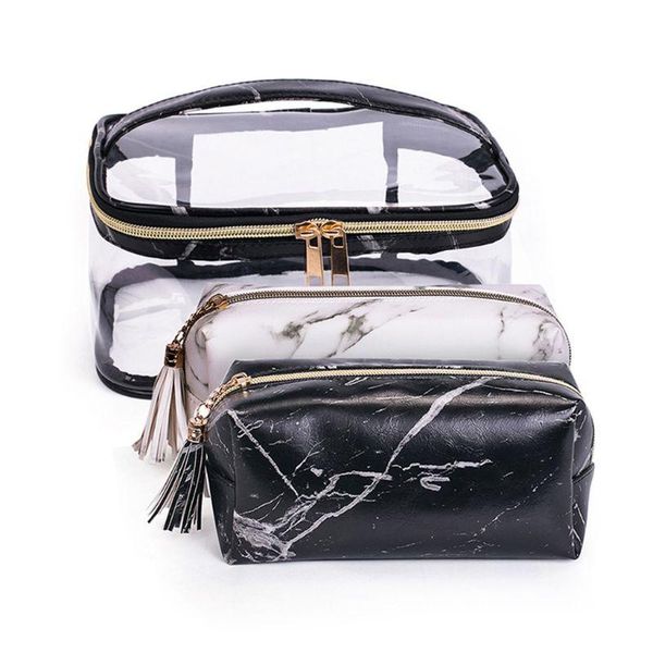 

pcs/ set pvc cosmetic bag portable travel makeup bags marbling printing toiletry pouch & cases