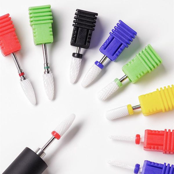 

nail art equipment ceramic hard grinding head rotating burr milling cutter for manicure pedicure tool electric drill, Silver