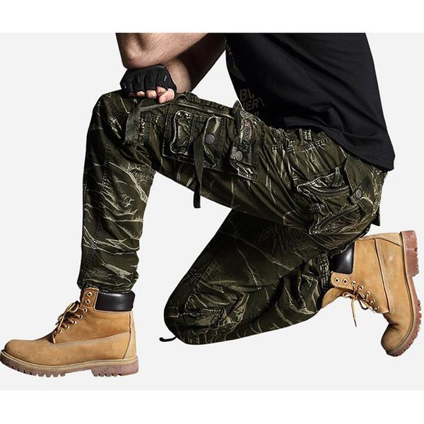 

men's pants cotton men's pants, military camouflage informal tactical casual pants, Black