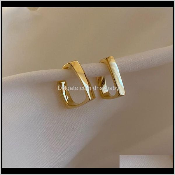 

stud jewelry drop delivery 2021 925 sier needle european and american geometric metal net red fashion earrings wj86q, Golden;silver