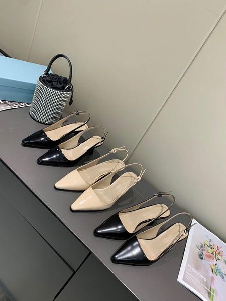 

woman high heels genuine leather ladies pumps luxury designer brand female shoes pointed toe fashion classic dress, Black