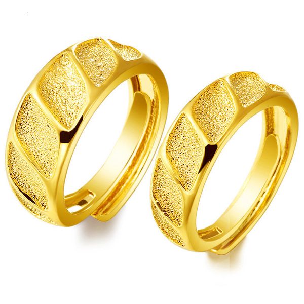 

copper plated imitation men's and women's euro sand gold couple frosted ring, Silver