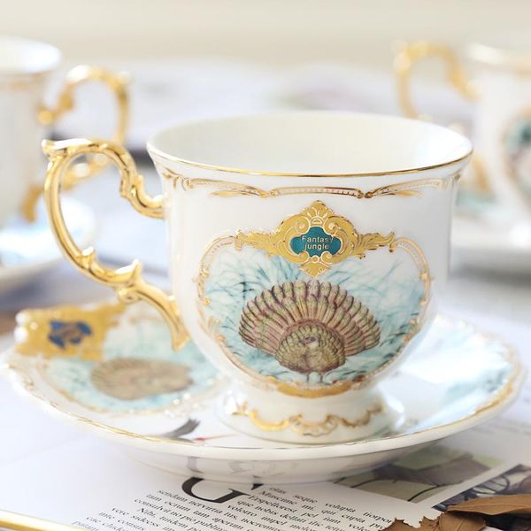 

cups & saucers european ceramic coffee cup set simple creative light luxury turkish travel reusable tazas de cafe drinkware be50cp