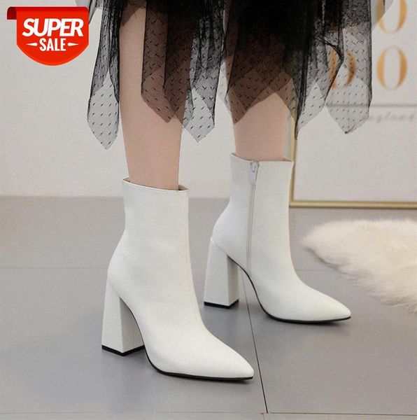 

deleventh zi ling europe and the united states 19 plain square root high-heeled pointed boots women's shoes #cy1k, Black