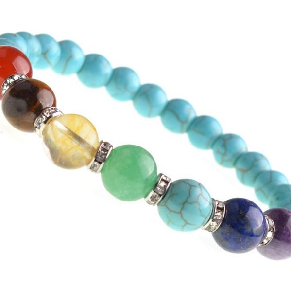

lucky heart seven gems men's bracelet beaded, strands, Black