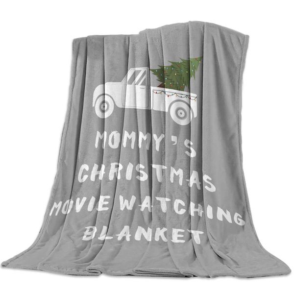 

flannel blanket throwmommy's christmas movie watching grey retro car with xmas tree bed throws blanket as bedspread/coverlet/bed