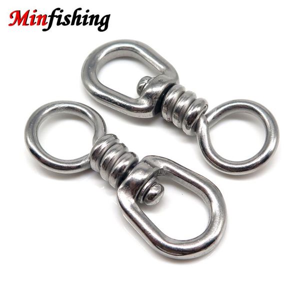 

fishing hooks minfishing 3 pcs/lot stainless steel swivels rolling swivel hook line connector for sea
