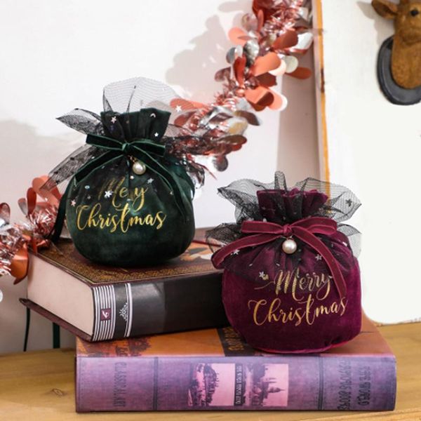 

christmas decorations velvet gift bag warm winter safe fruit children's candy