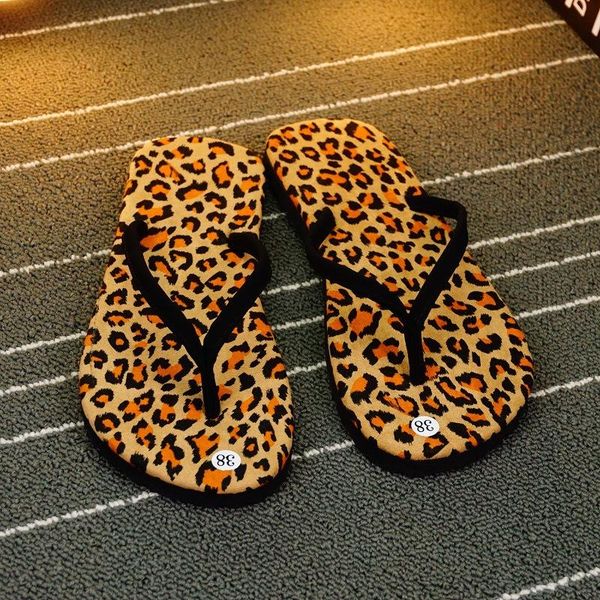

slippers classics fashion leisure women flat flip flops platform leopard outside soft summer casual open toe ladies shoes, Black
