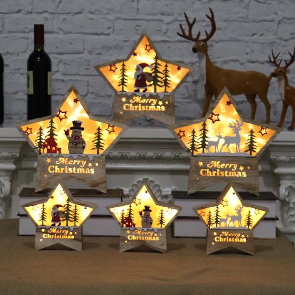 

party masks luminous decorative pendant christmas ornaments santa claus snowman led decorations for home festival year