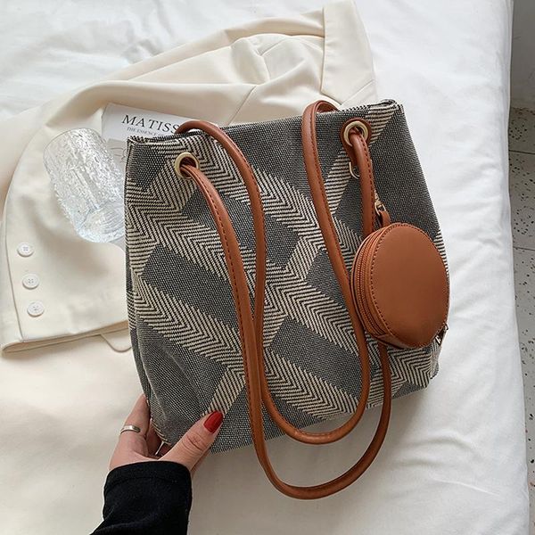 

shoulder bags striped ladies handbags designer luxury pu 2-piece set fashion brand