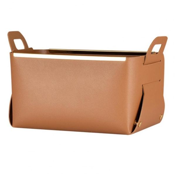

storage bags basket faux leather square bag with handles box key plate decoration dice tray pu foldable home multifunction