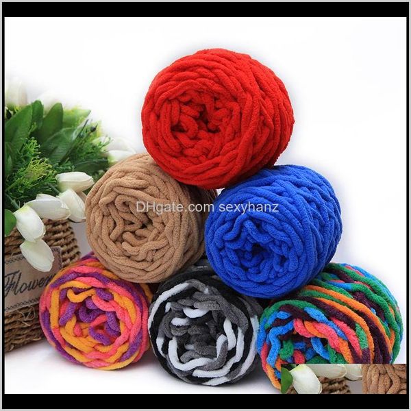 

clothing fabric apparel drop delivery 2021 ice bar coarse single strand diy knitting bag yarn hand scarf line iqx4l, Black;white