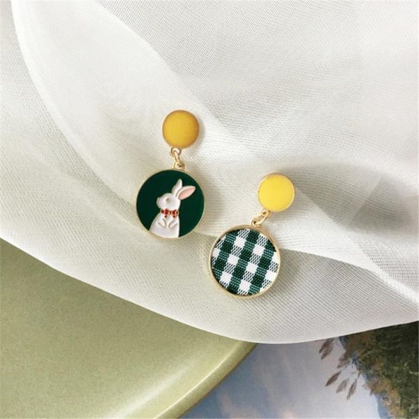 

dangle & chandelier fashion animal small earrings women ssimple round drop oil contrast color geometric, Silver