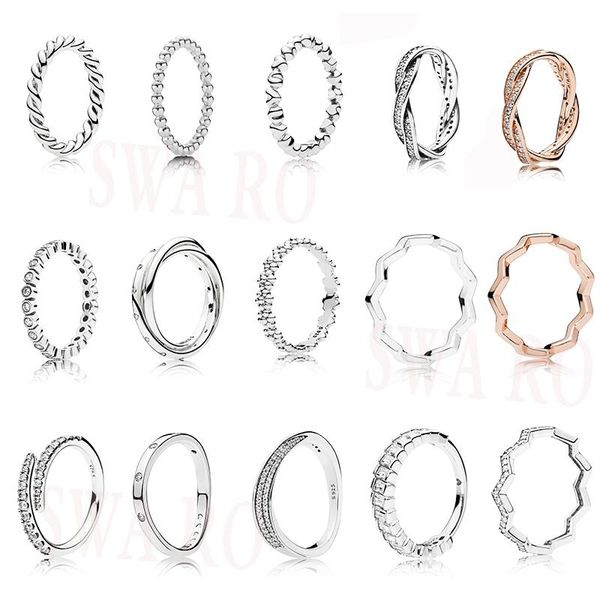 

classic s925 bright braided wire, polished zigzag, basic bubble silver, shooting star, sparkling ring cluster rings, Golden;silver
