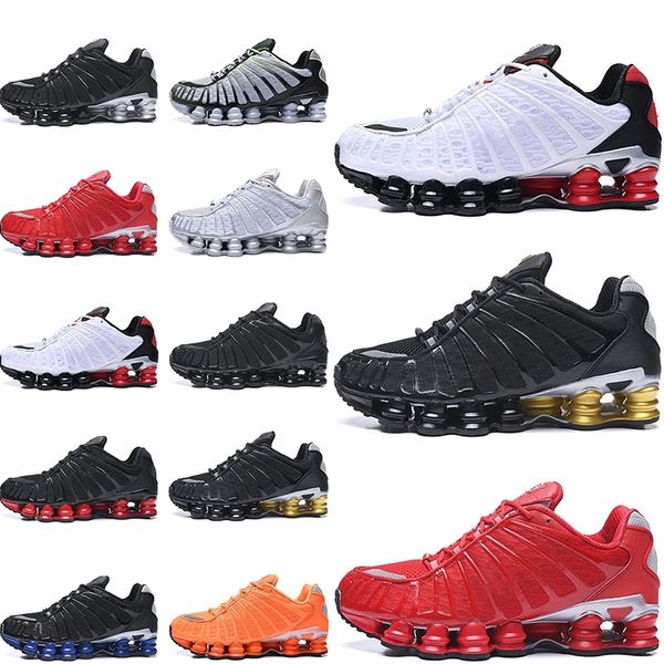 

new arrival tl men running shoes triple white silver black sunrise outdoor speed red shox trainers sports sneakers size 40-46