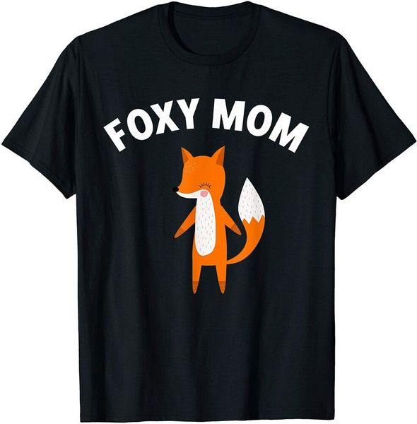 

foxy mom t-shirt funny mother's day fox pun joke t-shirt size s-5xl, White;black