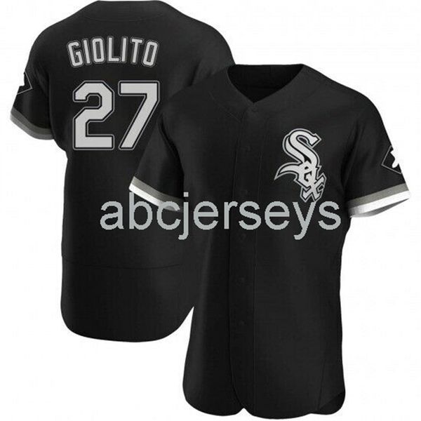 

stitched custom lucas giolito #27 black ver1 baseball jersey xs-6xl