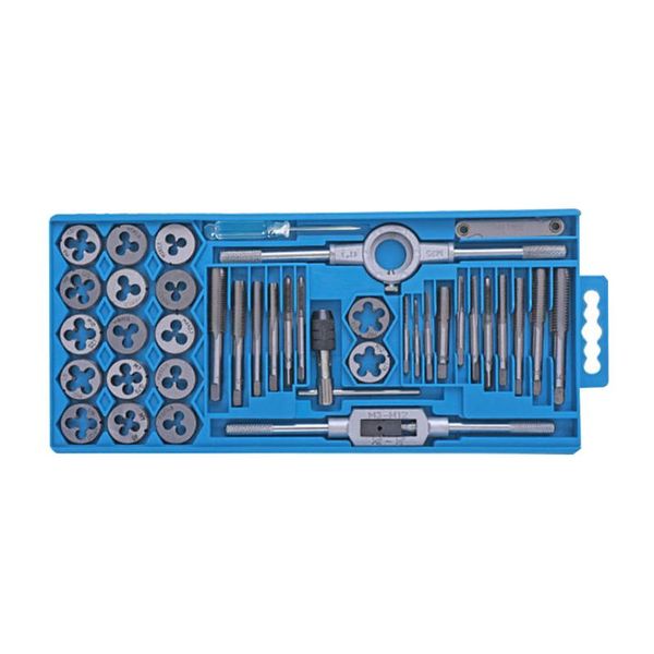 

hand tools 40pcs multifunctional alloy steel m3-m12 tap and die set metric wrench tapping screw threading tool engineer kit with case