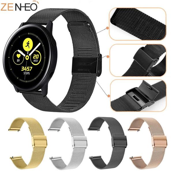 

watch bands 20mm 22mm milanese strap band for samsung galaxy 42mm active2 40mm 44mm replacement 3 41 45mm, Black;brown