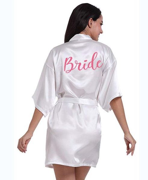 

bride bridesmaid red letters robes.bride robes pajamas bathrobe nightgown.women's satin wedding kimono sleepwear get ready women's, Black;red