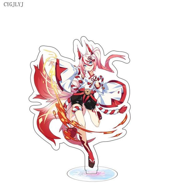 

keychains game honkai impact 3rd key chain ana schariac kiana kaslana bronya zaychik acrylic dolls figure stand gifts for girls, Silver