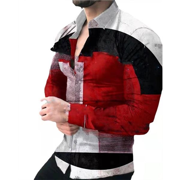 Camicia da uomo primaverile per uomo Abbigliamento Camicetta maschile Autunno Camicette cardigan a maniche lunghe hawaiane abbottonate Uomo di lusso all'ingrosso 220312