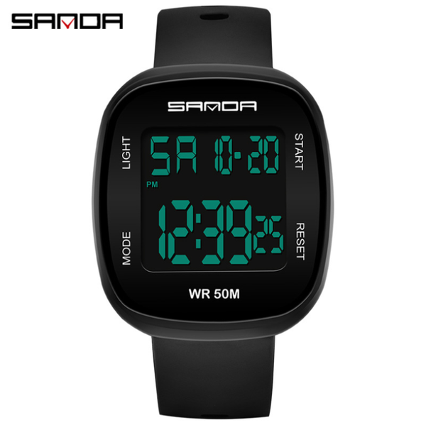 

wristwatches sanda men's watches relogio masculino multi functional sports electronic watch men waterproof women square band, Slivery;brown