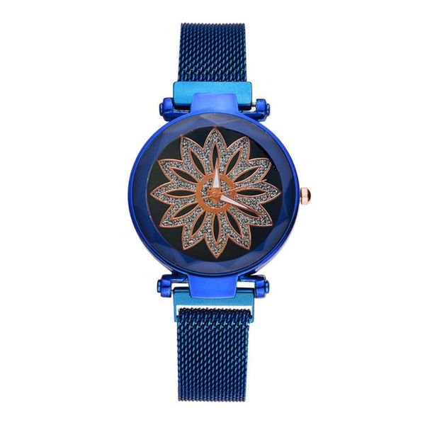 

wristwatches luxury wrist watches for women 2021 fashion lucky flower lady big dial quartz mesh belt watch casual ladies relojes, Slivery;brown