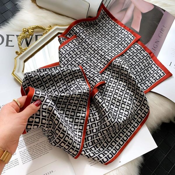 

scarves 2021korean ribbon women's letter mulberry silk spring fashion double-layer double-sided strip narrow scarf, Blue;gray
