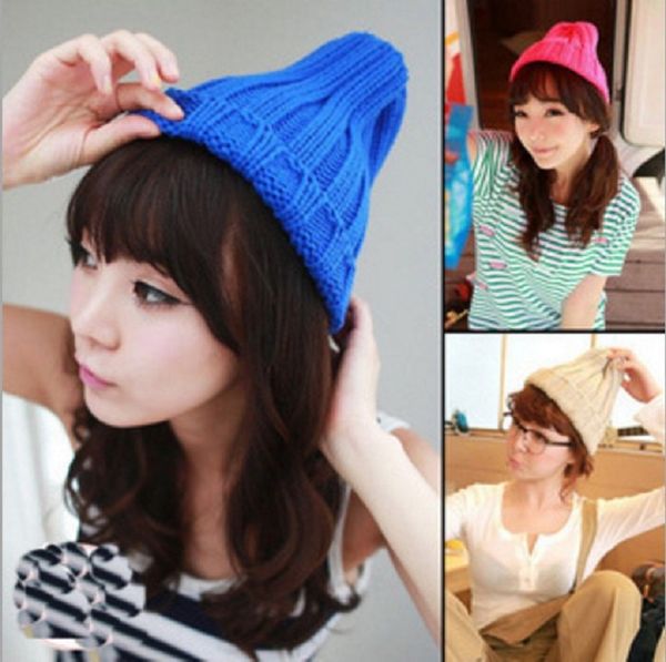 

dhl hat cotton blends solid warm soft hip hop knitted hats men winter caps women's skullies beanies for girl wholesale, Blue;gray