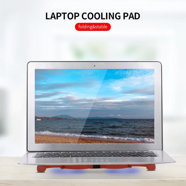 

dr-s01 lapcooling pad folding portable usb powered blue light effect with double fans stand pink pads