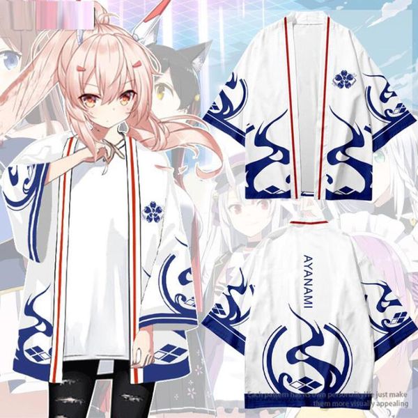 

game azur lane anime japanese kimono cardigan haori yukata cosplay women/men fashion summer casual short sleeve streetwear shirt ethnic clot, Red