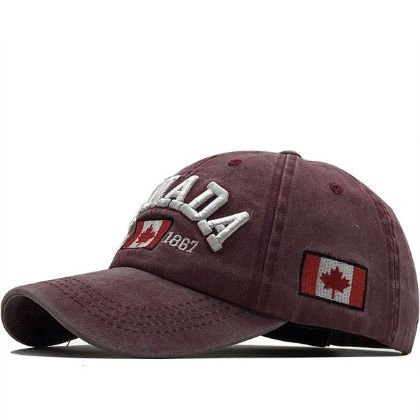 

ball cap canadian maple leaf washed fishing baseball pure cotton canada letter embroidered, Blue;gray
