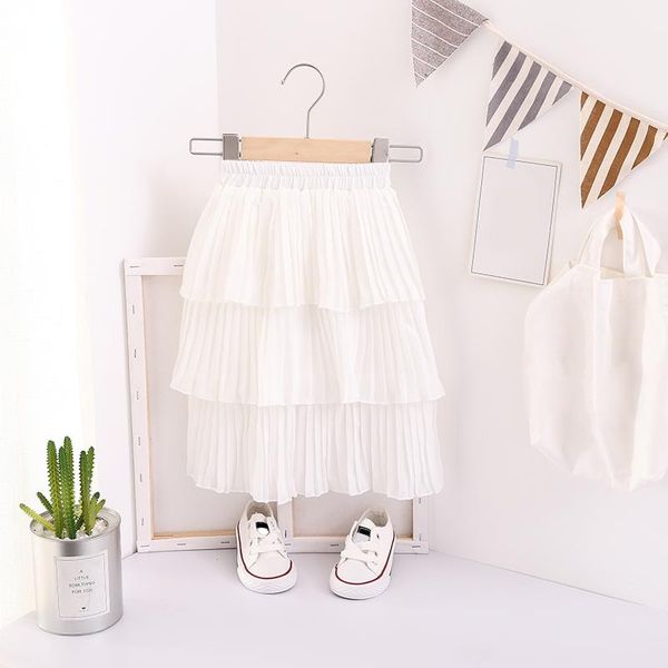 

summer girl's skirt pure white wild cake baby chiffon skirts, Blue