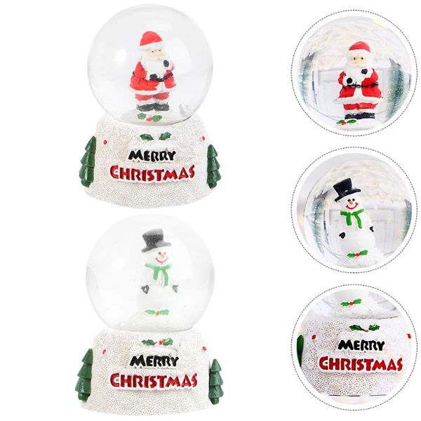 

novelty items 2pcs santa snowman christmas snow globes light crystal balls desk decors