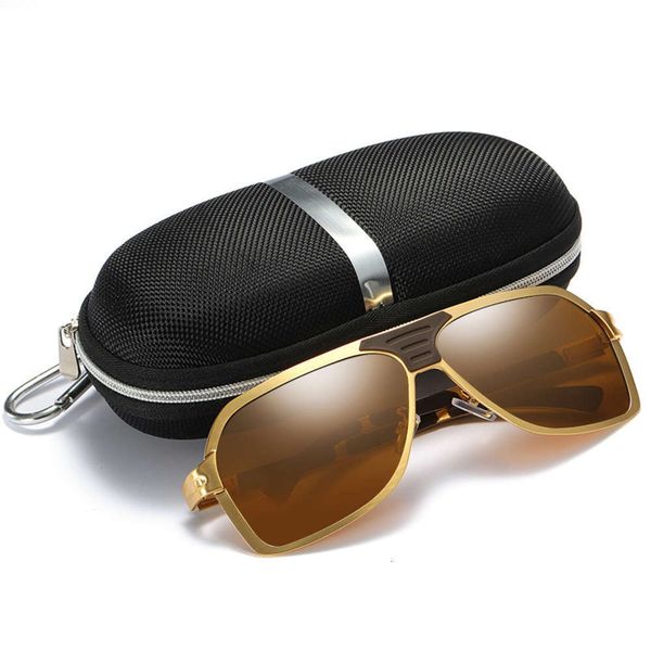 

fashion sunglasses good quality brand designer metal big square sun glasses custom shades classic pilot polarized sunglasses men, Black