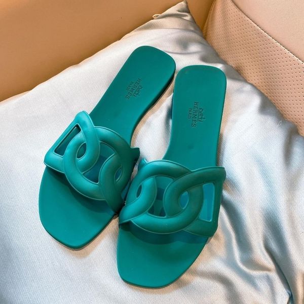 

slipper summer 2021 women's flip flops flat bottomed beach slippers comfortable women's hollow out candy color women's flip f, Black