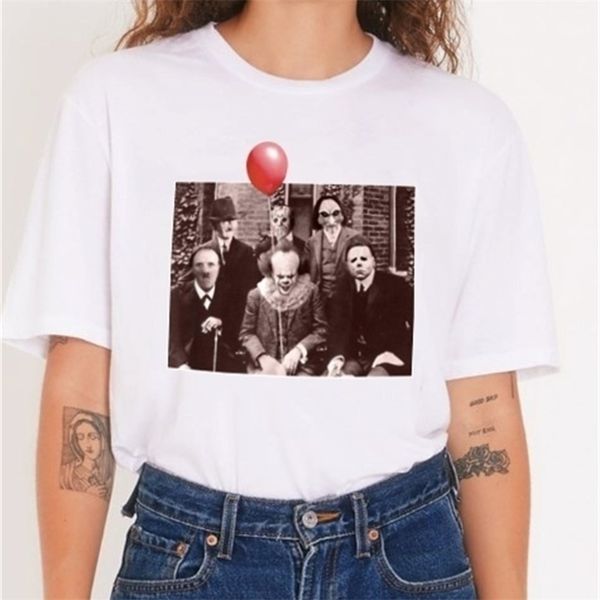 

red balloon t shirt halloween horror character friends t-shirt 210512, White