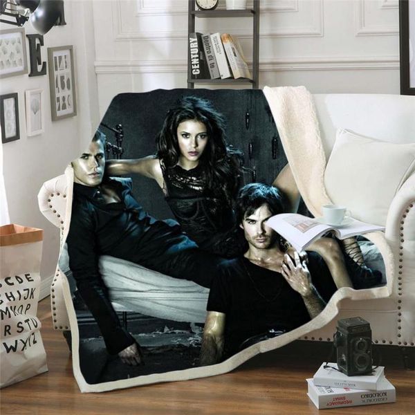 

blankets the vampire diaries 3d printed fleece blanket for beds thick quilt fashion bedspread sherpa throw adults kids 02