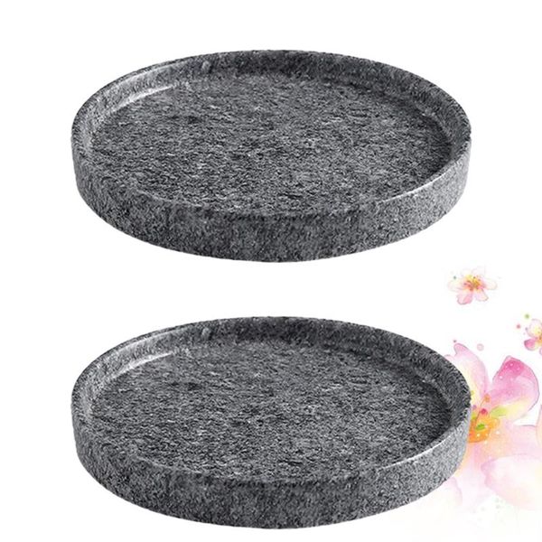 

11.5x11.5x1.5cm flowerpot drip tray ceramic cement design base for garden balcony (grey) planters & pots