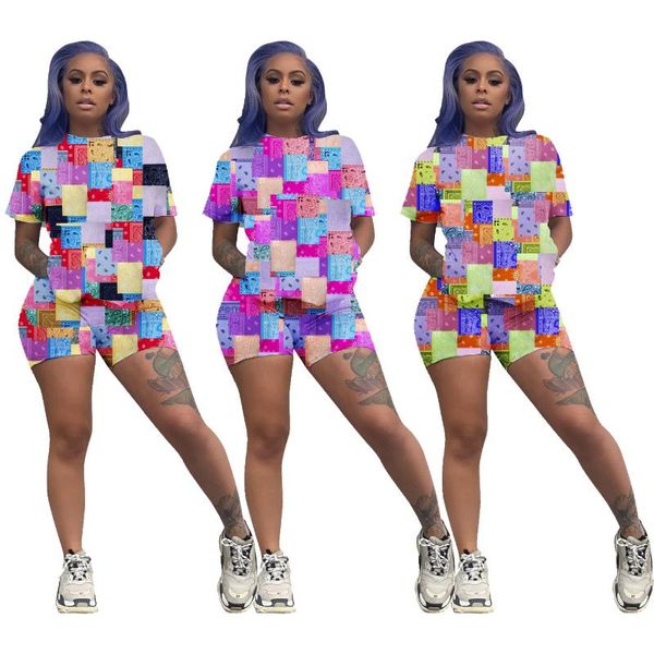 

women's tracksuits shorts and set fashion casual vintage print 2 piece for women summer womens loungewear outfits 2021, Gray