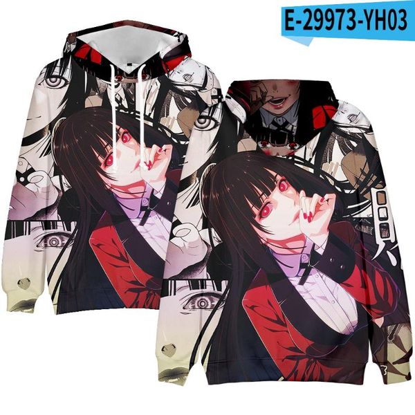 

spring autumn hoodies kakegurui cosplay men/women hoodie anime sweatshirt male/ladies casual harajuku streetwear kids clothes men's & s, Black