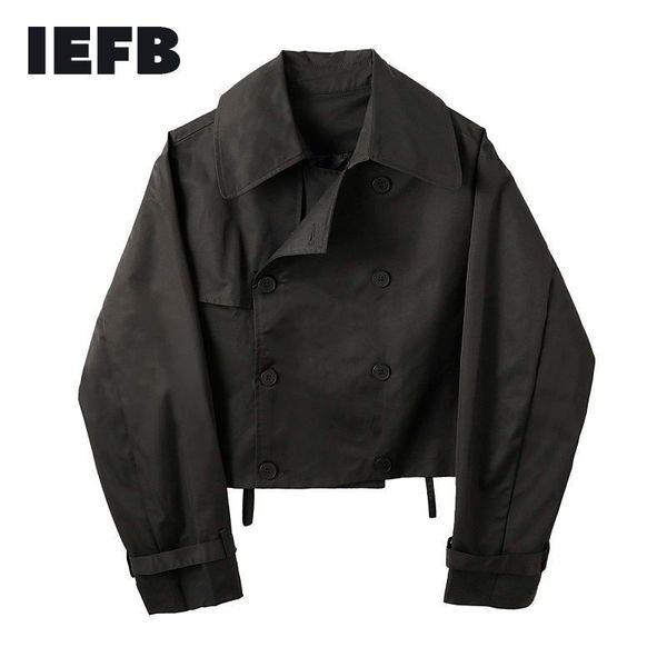 IEFB / abbigliamento da uomo giacche doppiopetto stile corto personalizzate spalle larghe manica lunga cappotto di grandi dimensioni autunno Y4047 210524