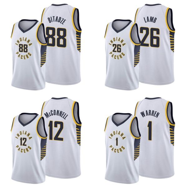 

indianapacersmen goga bitadze jeremy lamb tyreke evans t.j. warren t.j. mcconnell jerseys, Black